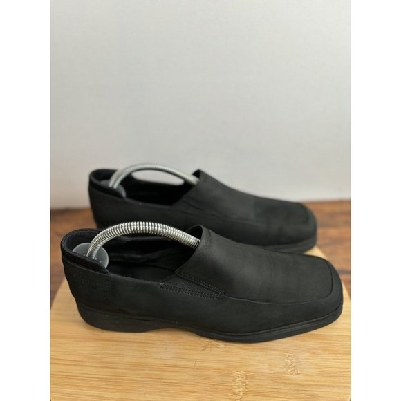 Ecco Twist Men Size 7 Black Nubuck Slip On Casual‎ Loafers Shoes Wedge - Picture 1 of 12